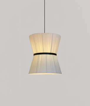 Pleated Linen Hourglass Pendant Light