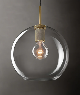 Brass & Clear Glass Pendant Light