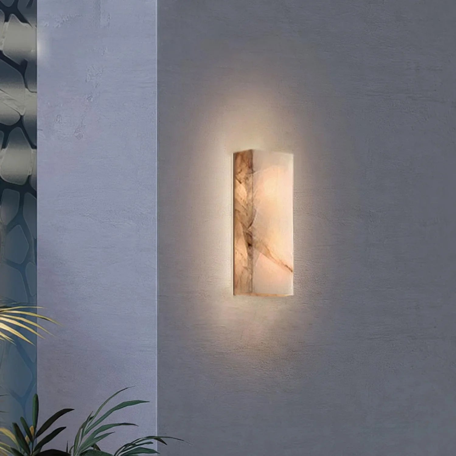 Rectangular Alabaster Wall Sconce