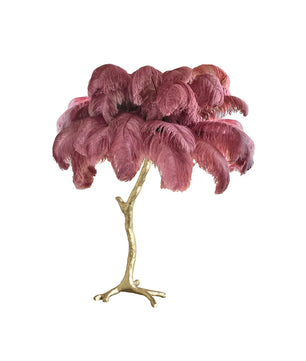 Ostrich Feather Table Lamp