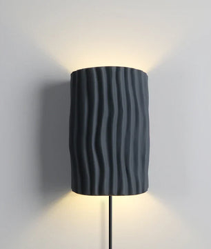 Pleated Resin Plug In Wall Lamp