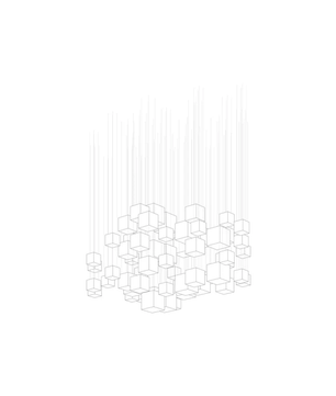 Square Multi Crystal Light Pendant Chandelier