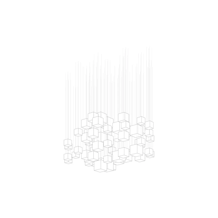 Square Multi Crystal Light Pendant Chandelier