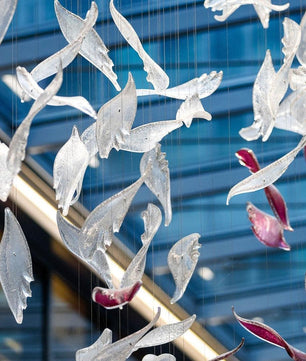 Flying Glass Feather Chandelier
