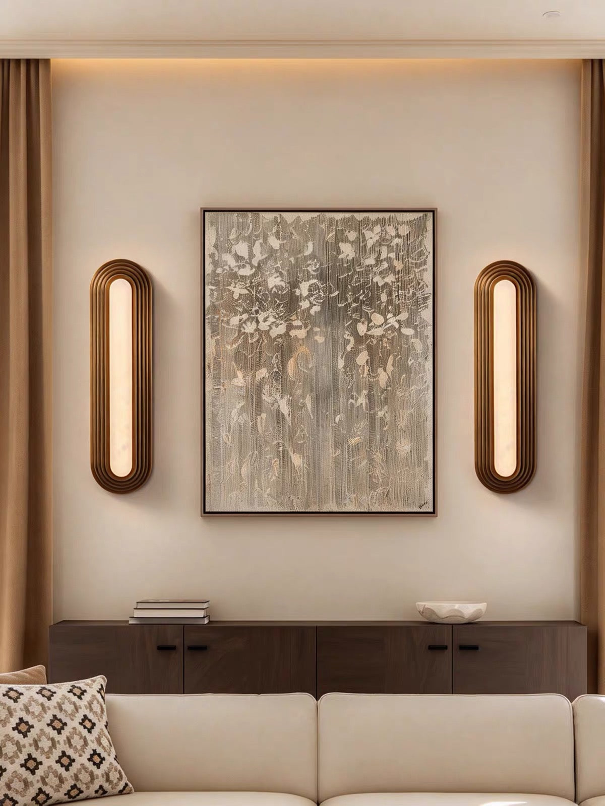 Strata Alabaster Bronze Wall Sconce