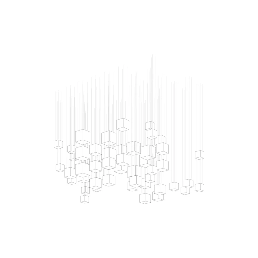 Square Multi Crystal Light Pendant Chandelier