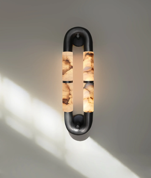 The Volterra Dual-Crescent Alabaster Sconce