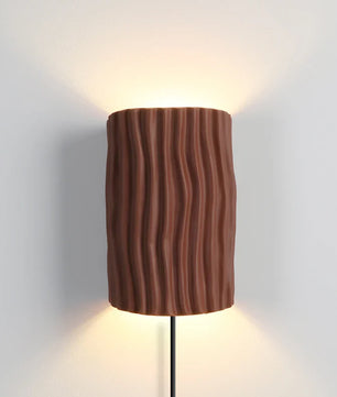 Pleated Resin Plug In Wall Lamp