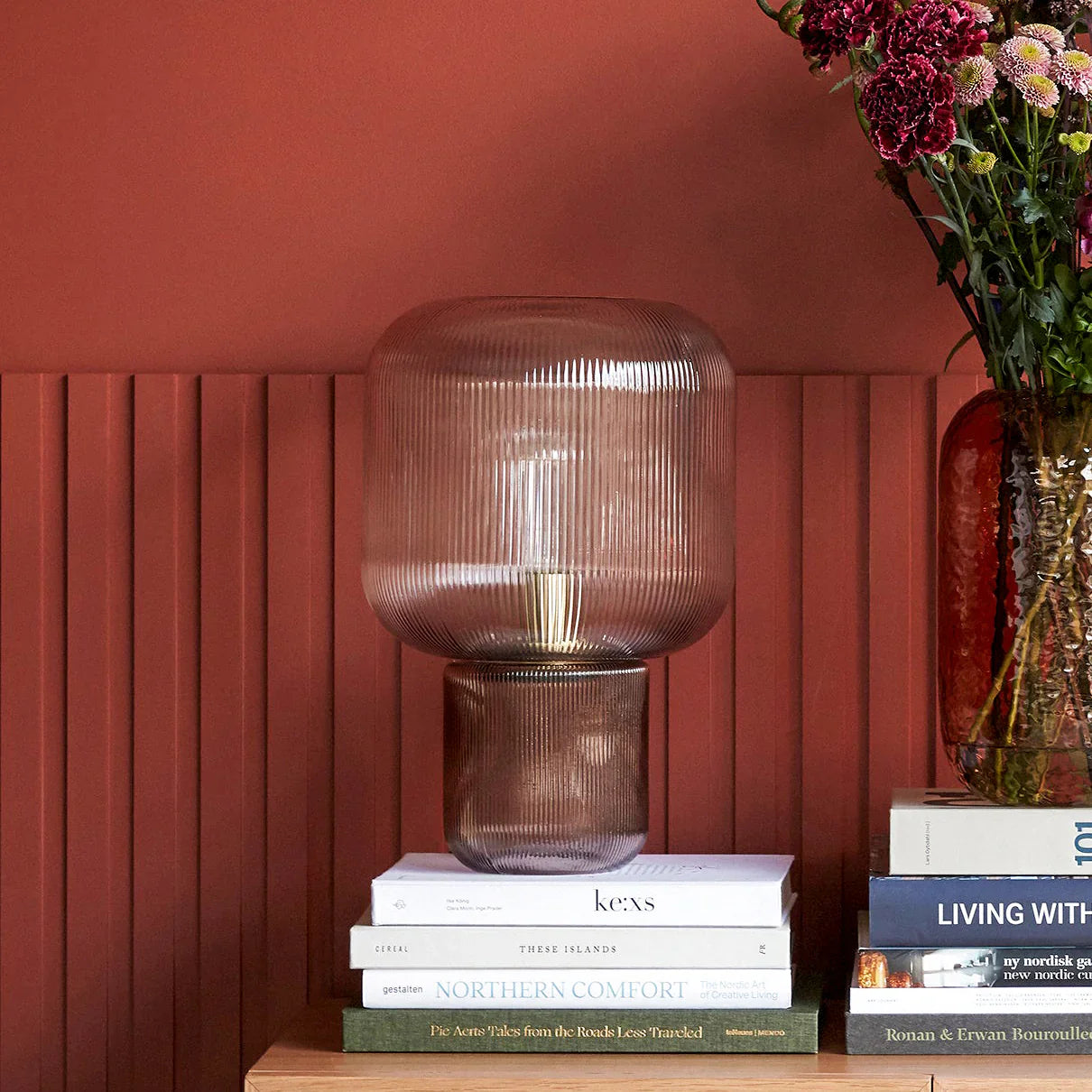 Oval Glass Table Lamp