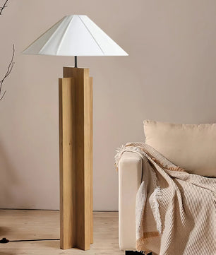 Crossbase Wood Floor Lamp
