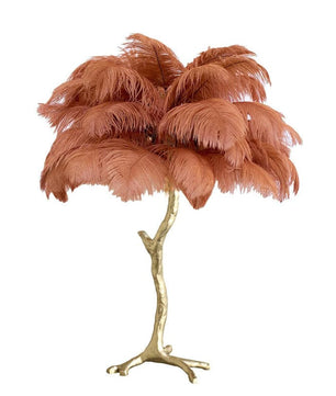 Ostrich Feather Table Lamp