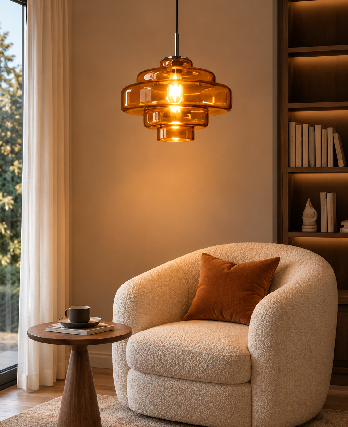 Tiered Glass Pendant Light