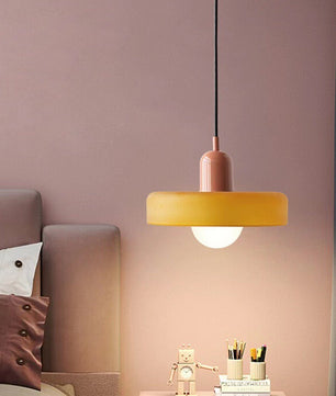 Morandi Glass Disc Orb Pendant Lamp