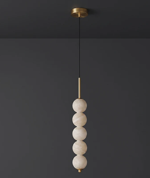 Alabaster Bead Pendant Light