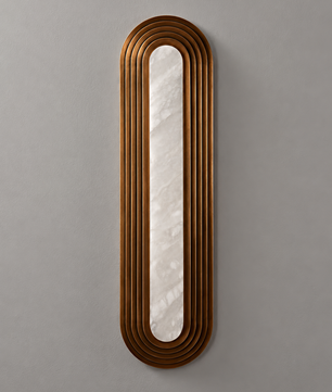 Strata Alabaster Bronze Wall Sconce