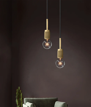 Brass & Clear Glass Pendant Light