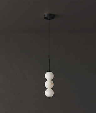 Alabaster Bead Pendant Light