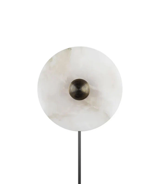 Plug In Alabaster Disc Wall Sconce