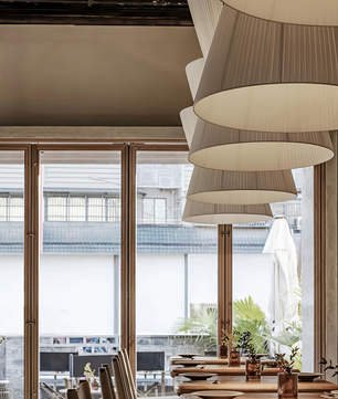 Pleated Linen Hourglass Pendant Light