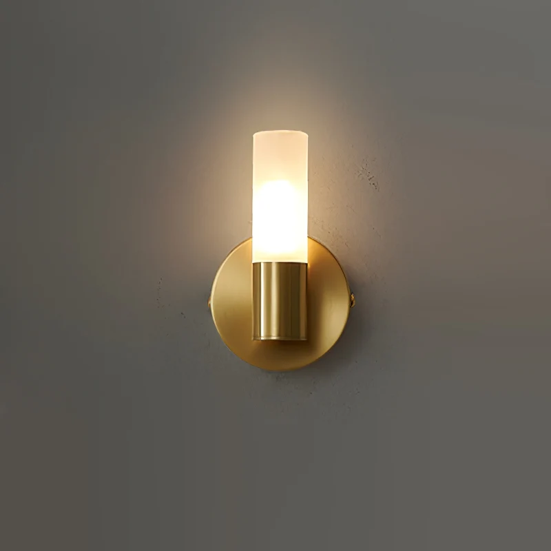 Twin Cylinder Brass Wall Sconce