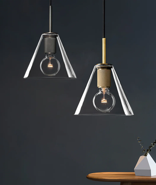 Brass & Clear Glass Pendant Light