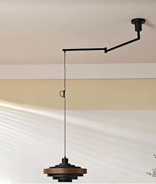 Layered Disc Swing Arm Pendant Light