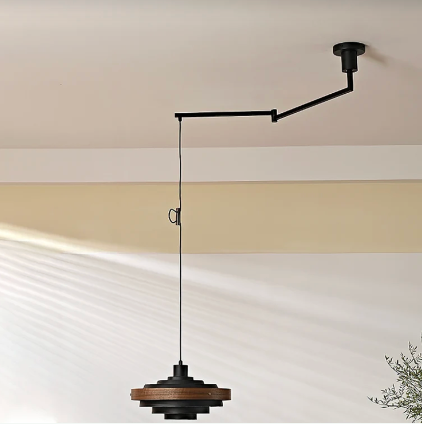 Layered Disc Swing Arm Pendant Light