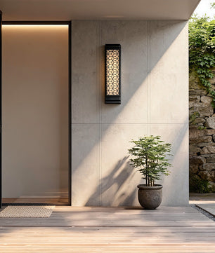 Reticolo Faux Marble Outdoor Wall Sconce