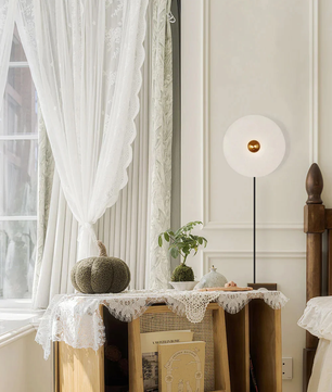 Plug In Alabaster Disc Wall Sconce