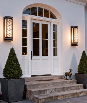 Reticolo Faux Marble Outdoor Wall Sconce