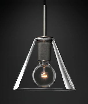 Brass & Clear Glass Pendant Light
