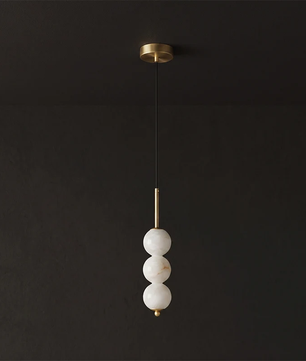 Alabaster Bead Pendant Light