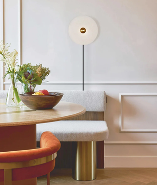 Plug In Alabaster Disc Wall Sconce