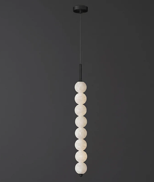 Alabaster Bead Pendant Light