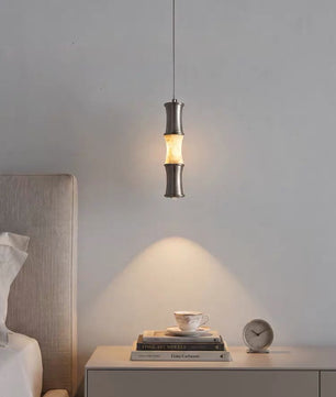 Tallo Alabaster Bamboo Pendant Light