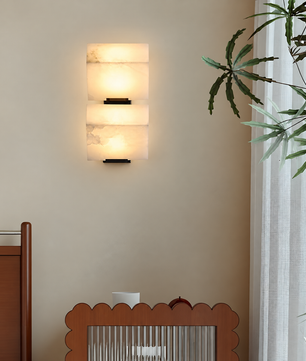 Alabaster Cube Wall Sconce