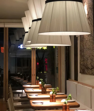 Pleated Linen Hourglass Pendant Light