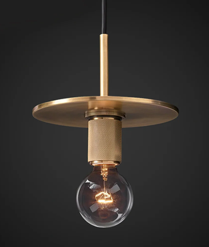 Brass & Clear Glass Pendant Light
