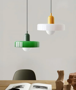 Morandi Glass Disc Orb Pendant Lamp