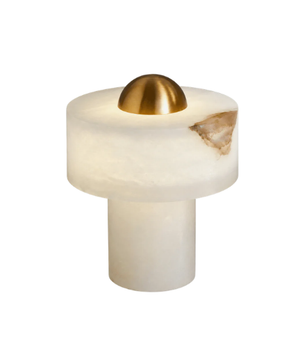 Minimalist Alabaster Brass Pillar Table Lamp