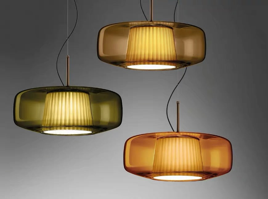 Plisse Pleated  Glass Pendant Light