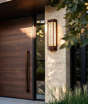 Reticolo Faux Marble Outdoor Wall Sconce