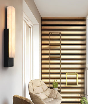 Sentinella Slim Outdoor Marble-Effect Wall Light